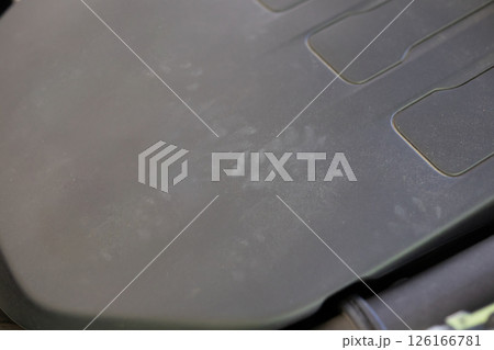 Rat footprint in the car engine 126166781