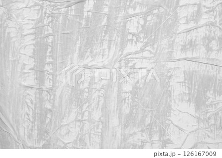 Gray color on white crumpled and creased paper poster texture background 126167009