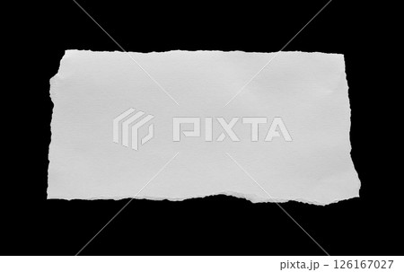White ripped paper torn edges strips isolated on black background 126167027