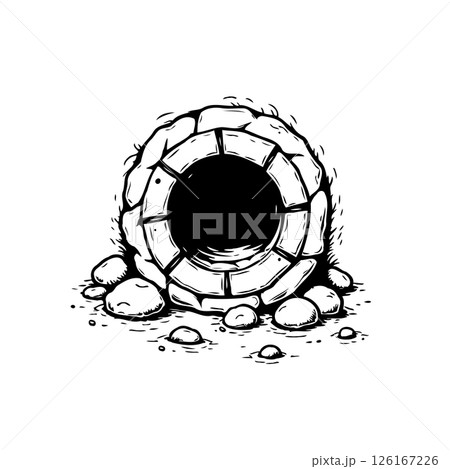 Mystical portal entrance, carved from stone, leading into an unknown realm Mystical portal entrance, carved from stone, leading into an unknown realm 126167226