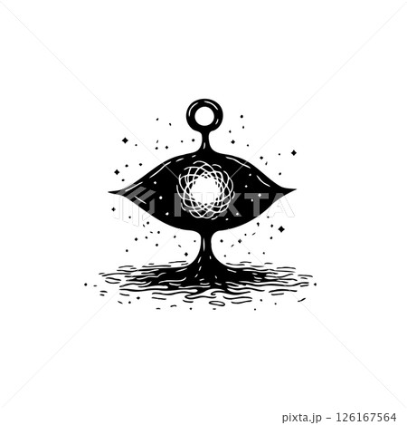 Abstract surreal form: mystical, ethereal form in black and white for background 126167564