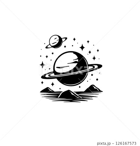 Celestial Silhouette: A Graphic Depiction of Distant Worlds and Cosmic Landscapes 126167573