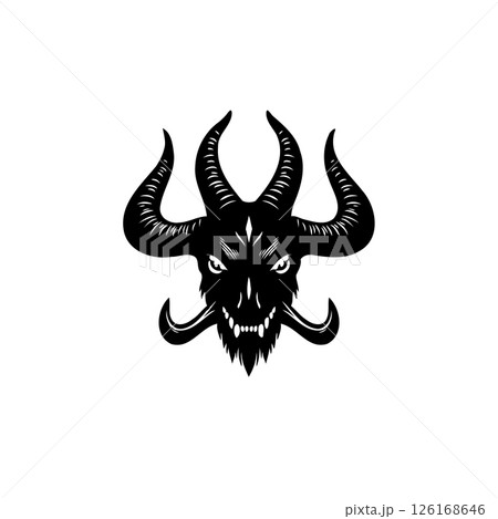 Abstract depiction of a horned demonic creature for dark themed designs Abstract depiction of a horned demonic creature for dark themed designs 126168646