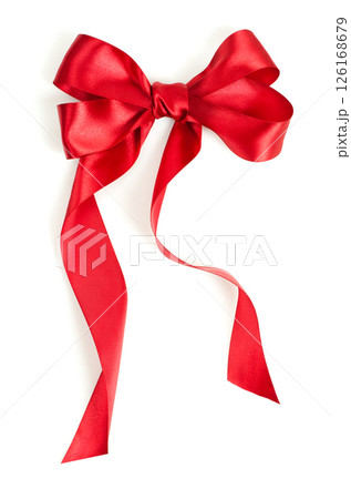 Red ribbon with bow Red ribbon with bow 126168679