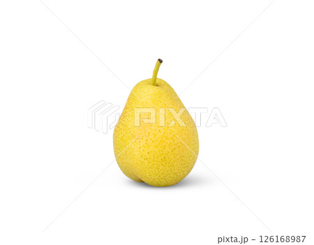 One yellow pear isolated on white One yellow pear isolated on white 126168987