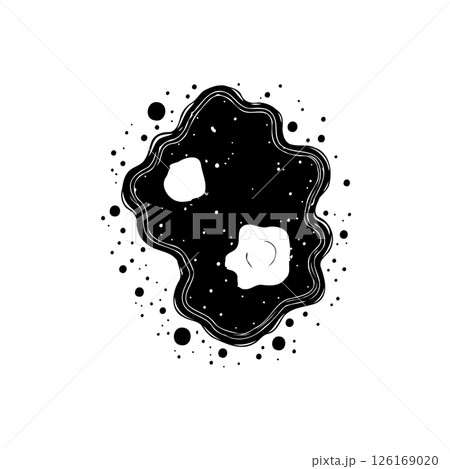 Abstract cosmic silhouette with contrasting shapes and celestial dots creating mystery 126169020