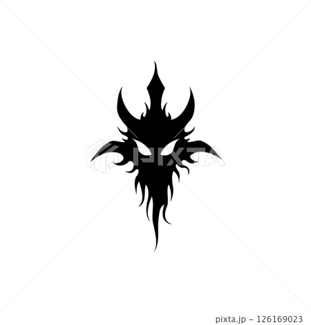 Abstract black silhouette showcasing gothic design elements with mysterious presence 126169023