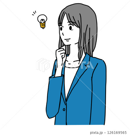 良いことを思いついた若い女性のイラスト 126169565