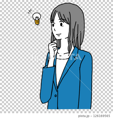 良いことを思いついた若い女性のイラスト 126169565