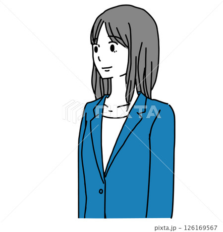スーツを着た若い女性のイラスト 126169567