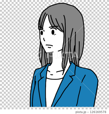 スーツを着た怒った顔の若い女性のイラスト スーツを着た怒った顔の若い女性のイラスト 126169578