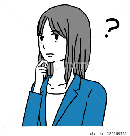 疑問を持つスーツの女性のイラスト 疑問を持つスーツの女性のイラスト 126169581