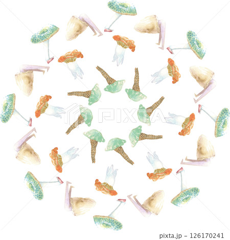 きのこびとのグラフィックパターン 11 126170241