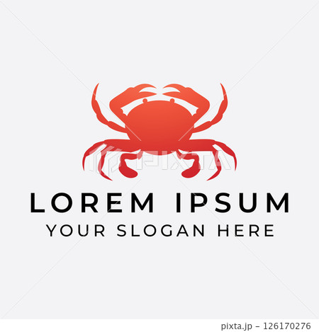 A crab logo symbolizes resilience strength. 126170276