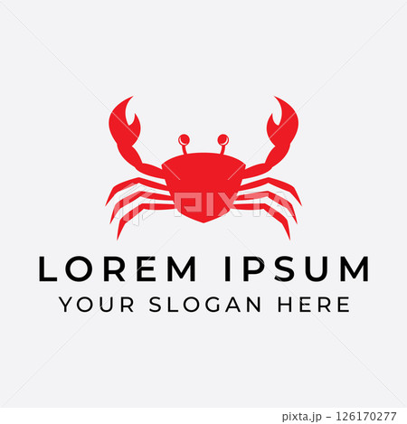 A crab logo symbolizes resilience strength. 126170277