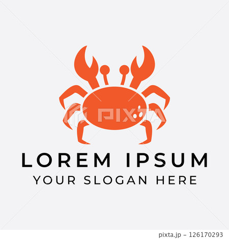 A crab logo symbolizes resilience strength. 126170293