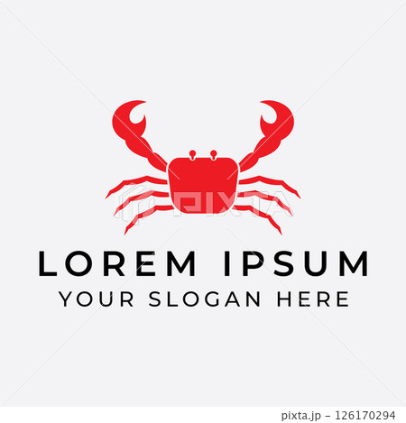 A crab logo symbolizes resilience strength. 126170294