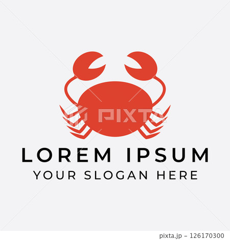 A crab logo symbolizes resilience strength. 126170300