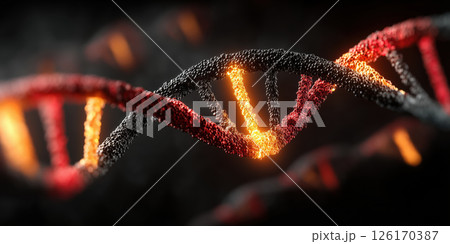DNA strand glowing with abstract genetic code, biotechnology, and futuristic science concept DNA strand glowing with abstract genetic code, biotechnology, and futuristic science concept 126170387