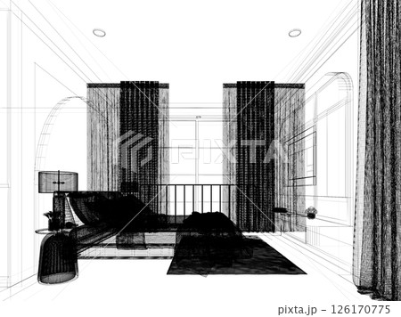 3d rendering of interior bedroom 3d rendering of interior bedroom 126170775