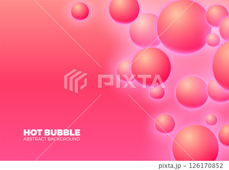 Abstract background with hot pink shiny balls floating in motion. 126170852
