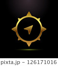 Compass icon design illustration, Navigation sign symbol in gold color style 126171016
