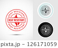 Heat resistant icon design illustration, Heat resistant label sign symbol in color, black and white 126171059