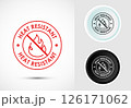 Heat resistant icon design illustration, Heat resistant label sign symbol in color, black and white 126171062