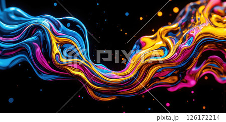 Abstract Fluid Dynamics Hypnotic interaction of colored liquids captured in high-speed photography as they mix in chaotic yet beautiful patterns. 126172214