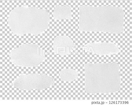 白い吹き出し、ちぎった紙の吹き出し、千切った紙のアイコン、破いた紙の吹き出し 白い吹き出し、ちぎった紙の吹き出し、千切った紙のアイコン、破いた紙の吹き出し 126173396
