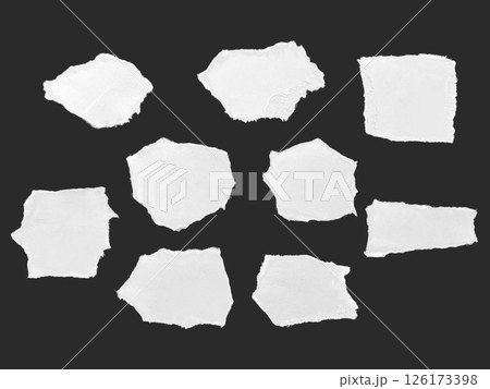 白い吹き出し、ちぎった紙の吹き出し、千切った紙のアイコン、破いた紙の吹き出し 126173398
