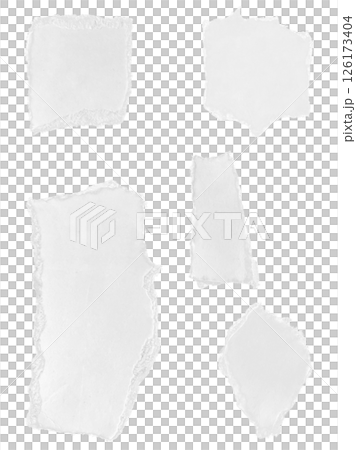 白い吹き出し、ちぎった紙の吹き出し、千切った紙のアイコン、破いた紙の吹き出し 126173404