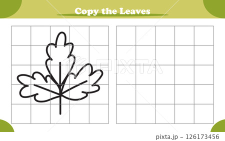 Copy the picture activity game for kids featuring autumn leaves Copy the picture activity game for kids featuring autumn leaves 126173456