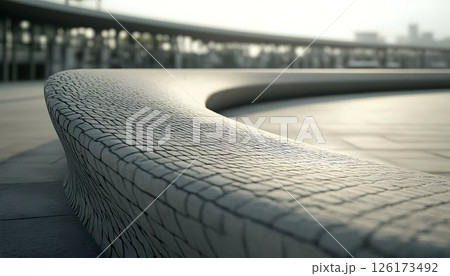 Architectural Detail of a Modern Urban Landscape Element Curving Design 126173492