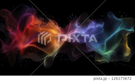 Abstract colorful nebula, swirling cosmic dust and energy. 126173672
