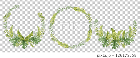 Tropical Leaves Watercolor circle frames, Wreaths Set. Eucalyptus, Banana Palm and Monstera. Hand drawn botanical illustration isolated on white background. For cards, invitations and logos. Tropical Leaves Watercolor circle frames, Wreaths Set. Eucalyptus, Banana Palm and Monstera. Hand drawn botanical illustration isolated on white background. For cards, invitations and logos. 126175559