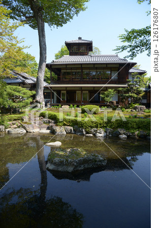 旧三井家下鴨別邸 庭の池と主屋 京都市左京区下鴨 旧三井家下鴨別邸 庭の池と主屋 京都市左京区下鴨 126176807