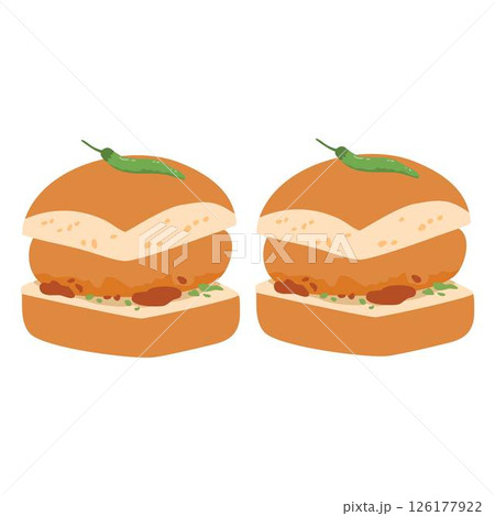 Indian Street Food Vada Pav Indian Street Food Vada Pav 126177922