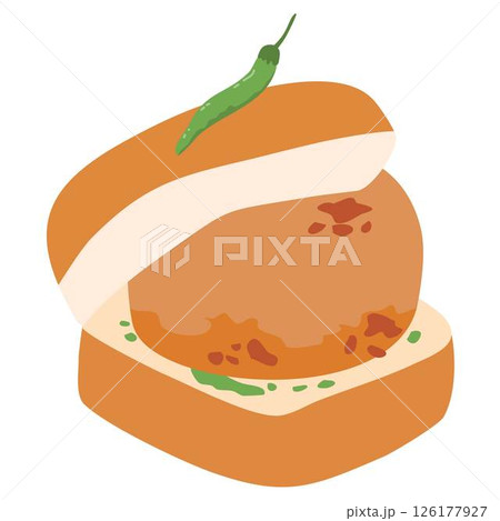vada pav Indian fast foods 126177927