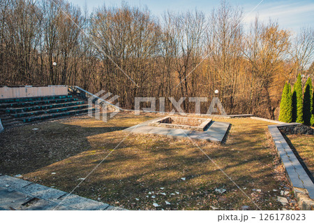 Forgotten monument in the forest. Forgotten monument in the forest. 126178023