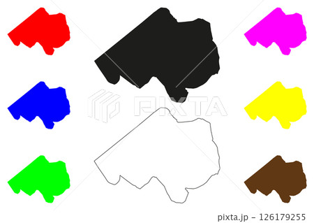 Etah city (Republic of India, State of Uttar Pradesh) map vector illustration, scribble sketch Etah map 126179255