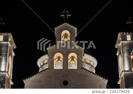 Detail of the Orthodox cathedral in Podgorica, Montenegro Detail of the Orthodox cathedral in Podgorica, Montenegro 126179426