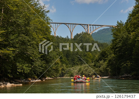 Rafting tour on Tara river, Montenegro Rafting tour on Tara river, Montenegro 126179437