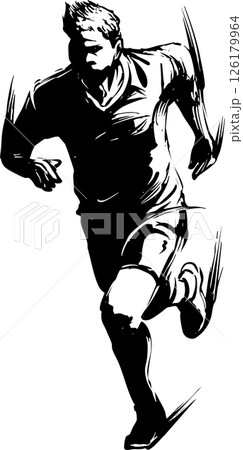走る人の墨絵 126179964