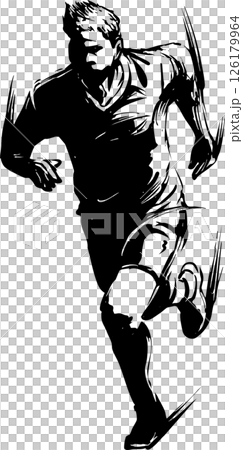 Running man ink painting 126179964