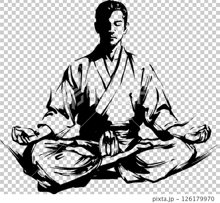 Zen meditation ink painting 126179970