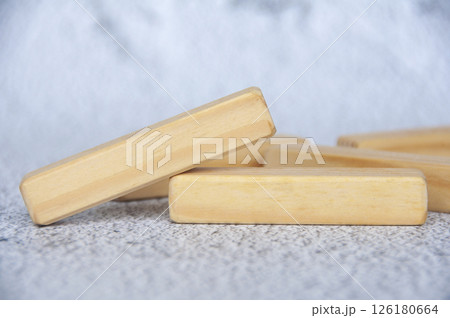 Close up view of wooden blocks with customizable space for text 126180664