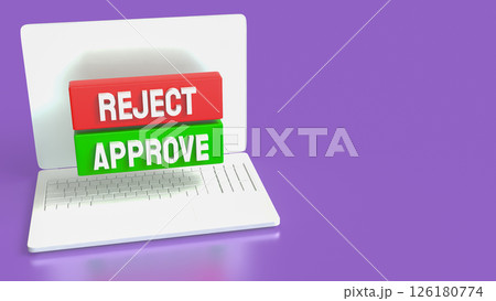 The Green Approve and Red Reject image 3d Rendering. 126180774