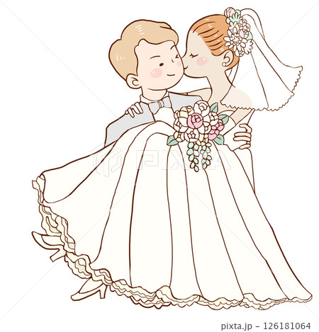 結婚式をする新郎新婦 126181064