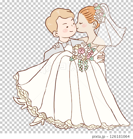 結婚式をする新郎新婦 126181064
